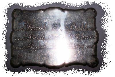 The Free Genealogy Death Record on the Coffin Plate of Frank W Ball 1858 ~ 1862