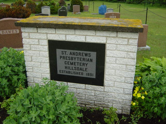 Find St.Andrews Presbyterian Cemetery, Hillsdale, Simcoe County, Ontario on Ancestors at Rest