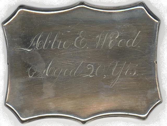 The Free Genealogy Death Record on the Coffin Plate of Abbie E Wood
