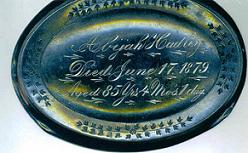 The Free Genealogy Death Record on the Coffin Plate of Abijah Hadley 1794 ~ 1879