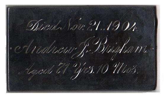 The Free Genealogy Death Record on the Coffin Plates of Asa Brigham 1784 ~ 1856, Sherman Brigham 1810 ~ 1876, Andrew J Brigham 1833 ~ 1904, Cora L Brigham 1866 ~ 1871. 