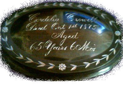 The Free Genealogy Death Record on the Coffin Plate of Cordelia Crowell 1810 ~ 1875