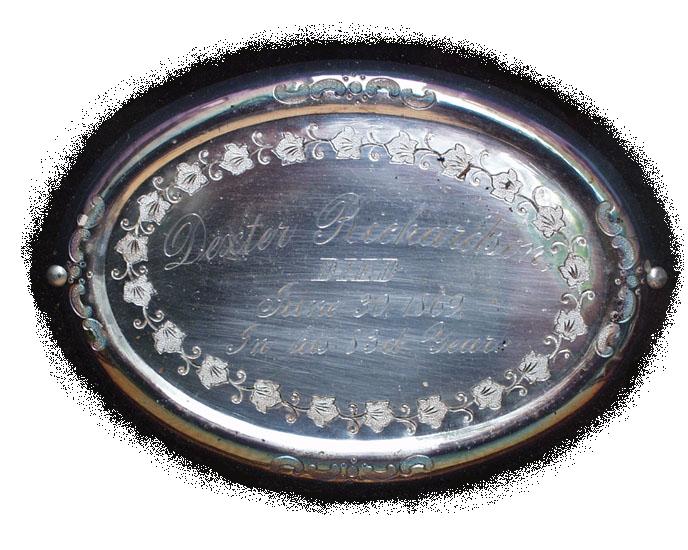 The Free Genealogy Death Record on the Coffin Plate of Dexter Richardson 1786 ~ 1869