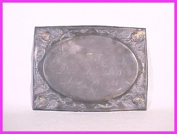 The Free Genealogy Death Record on the Coffin Plate of Ebenezer McMullin 1815 ~ 1894