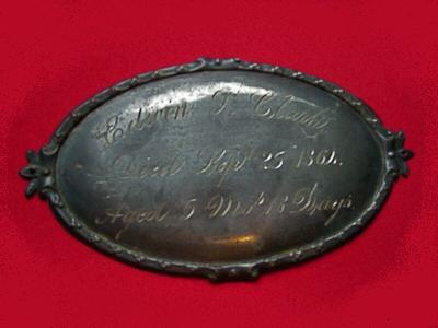 The Free Genealogy Death Record on the Coffin Plate of Edwin P Clark 1864 ~ 1864