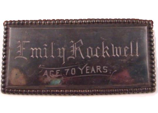The Free Genealogy Death Record on the Coffin Plate of Emily Rockwell