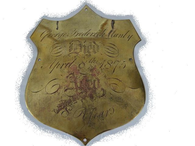 The Free Genealogy Death Record on the Coffin Plate of William Manly, Martha Manly and George Manly