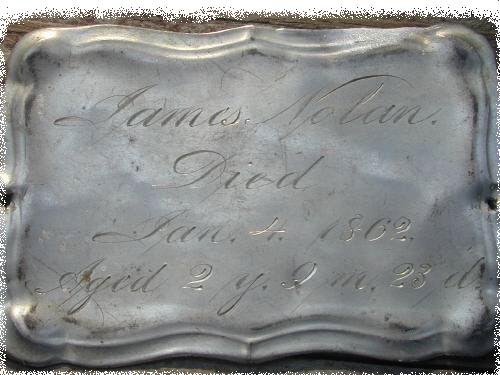 The Free Genealogy Death Record on the Coffin Plate of James Nolan 1860~1862