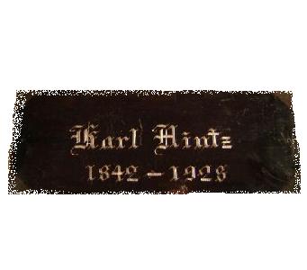 The Free Genealogy Death Record on the Coffin Plate of Karl Hintz 1842 ~ 1928