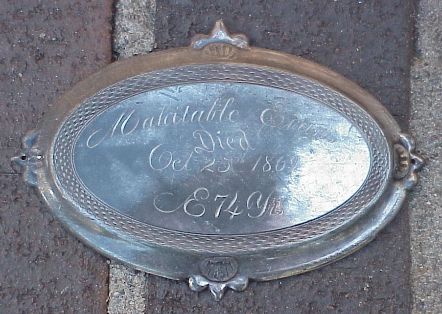 Free Genealogy Death Record on the Coffin Plate of Mahitable Evans 1795 ~ 1869