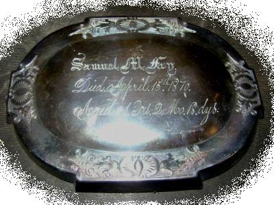 The Free Genealogy Death Record on the Coffin Plate of  Samuel M Fay 1829 ~ 1870