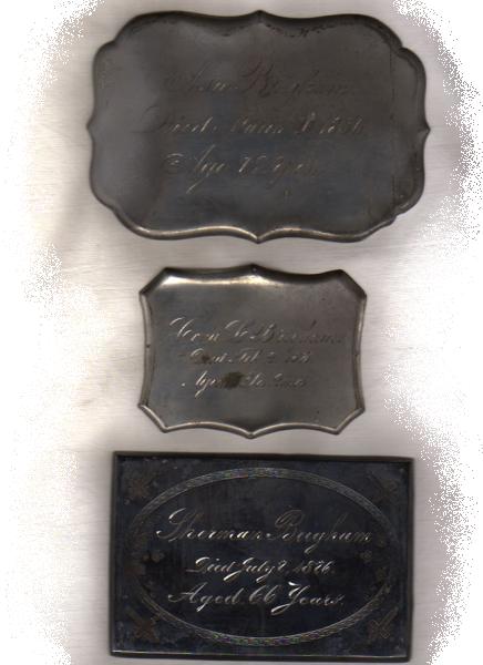 The Free Genealogy Death Record on the Coffin Plates of Asa Brigham 1784 ~ 1856, Sherman Brigham 1810 ~ 1876, Andrew J Brigham 1833 ~ 1904, Cora L Brigham 1866 ~ 1871. 