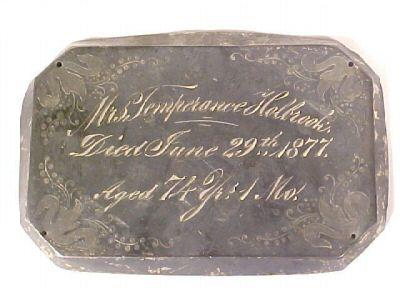 The Free Genealogy Death Record on the Coffin Plate of temperance_holbrook