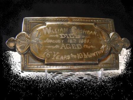The Free Genealogy Death Record on the Coffin Plate of William Cochran 1805 ~ 1881