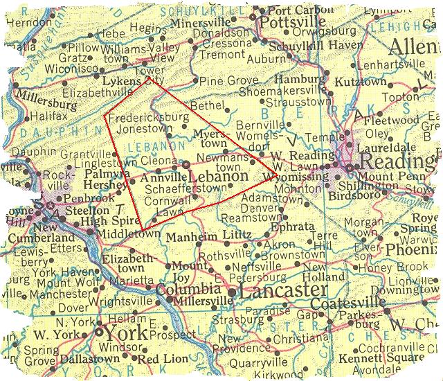 lebanon county map genealogy