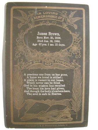Death Record James Brown 1836 - 1904