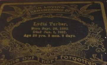 Funeral Card for Lydia Turber, 1881 - 1911