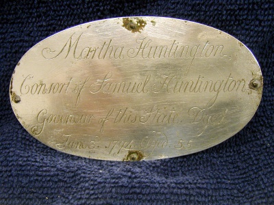 Birth & Death Record on the Coffin Plate of Martha Huntington