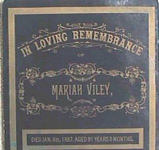 Funeral Card Mariah Viley 1796 - 1887